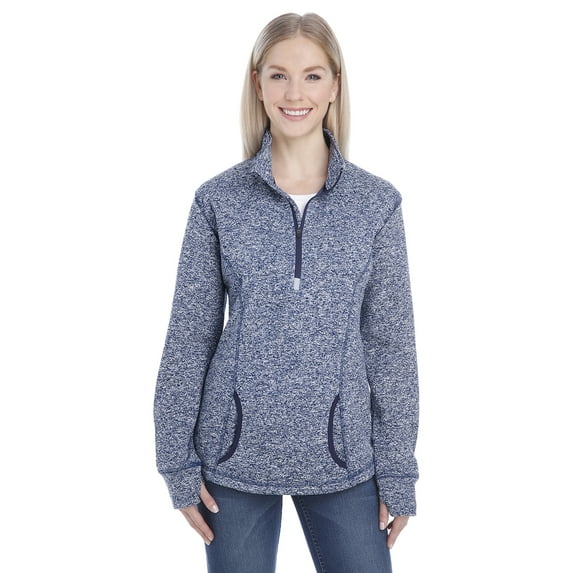 Ladies' Cosmic Fleece Quarter-Zip - NAVY FLECK/ NAVY - XL