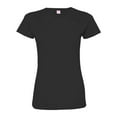thumbnail image 1 of Ladies Cotton Fine Jersey Short Sleeve Tee Modern Semi-Fitted Women's T-shirt-Black-xl, 1 of 4