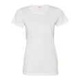 thumbnail image 1 of Ladies Cotton Fine Jersey Short Sleeve Tee Modern Semi-Fitted Women's T-shirt-White-large, 1 of 4