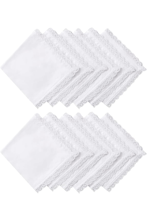 Ladies Cotton Handkerchiefs - Embroidery & Lace Wedding Hankies