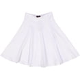 thumbnail image 1 of BGDK Classic Fit & Flare Cotton Pleated Skirt – Comfortable High-Waisted Knee & Midi Length for Everyday Style White x Small, 1 of 6