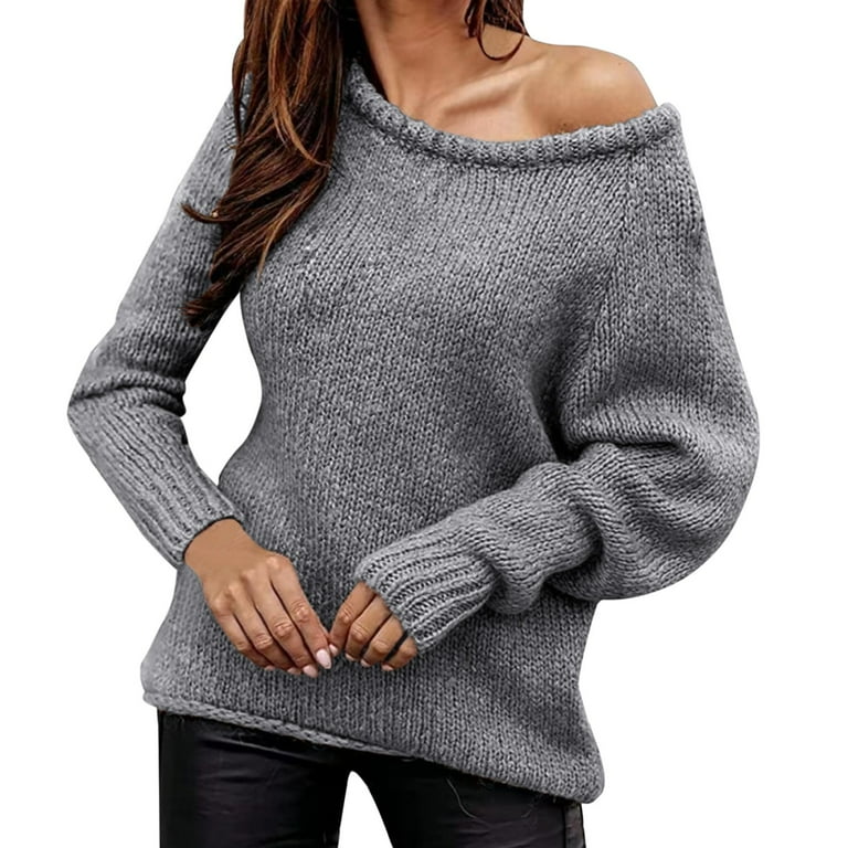 Ladies Cream Colored Sweaters Womens Creme Sweater With Buttons On Shoulder Womens Sweaters Women Casual Long Sleeve Fall Sweaters Crew Neck Solid