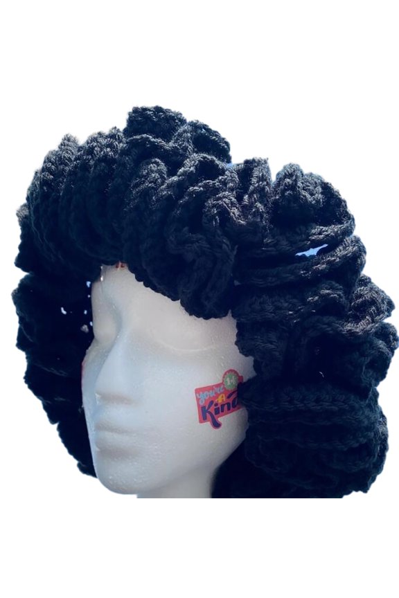 Ladies Crochet Fisherman Hat Ruffled Brim Bucket Hat Exaggerated Windproof Hat