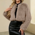 thumbnail image 1 of Ladies Cropped Faux Fur Coat - A Stylish Winter Essential Faux Fur Cardigan Short Jacket Women's Plush Jacket, 1 of 5
