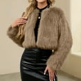 thumbnail image 1 of Ladies Cropped Faux Fur Coat - A Stylish Winter Essential Faux Fur Cardigan Short Jacket Women's Plush Jacket, 1 of 5