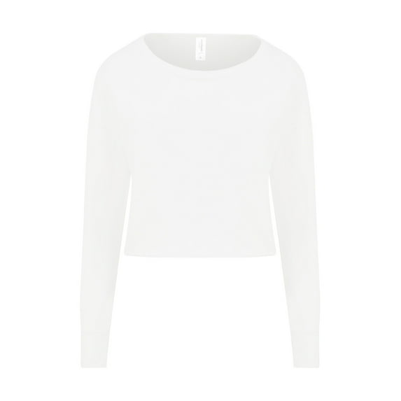 Ladies' Cropped Pullover Sweatshirt - ARTIC WHITE - L