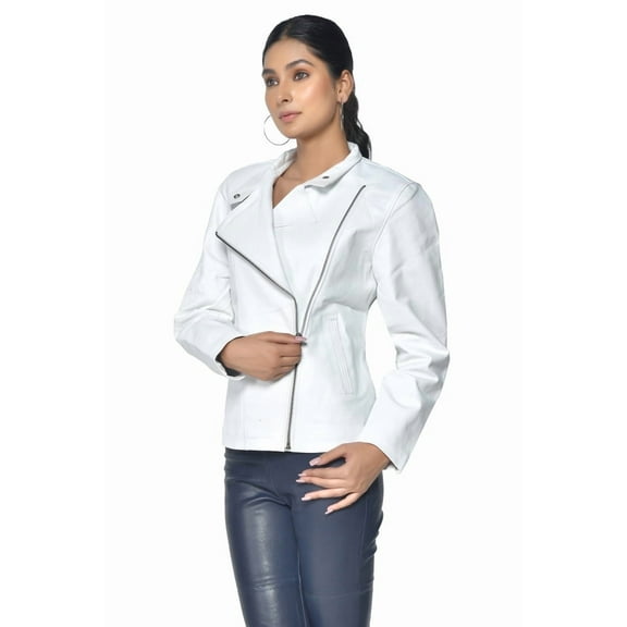 Cross Zip Leather Fashion Jackets (Women's)