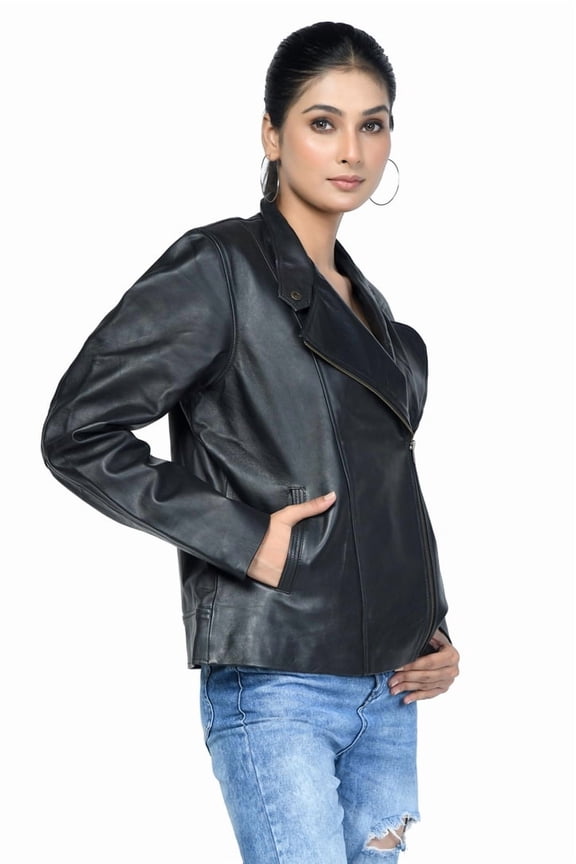 Cross Zip Leather Moto, Jacket (Women's)