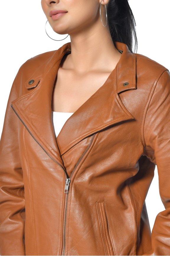 Motorcycle Zip-Up Leather Fashion Jackets (Women's)