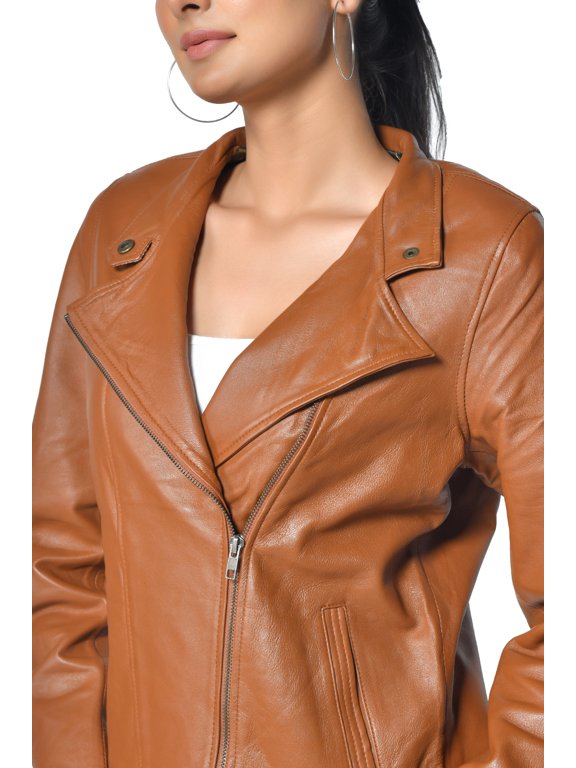 Motorcycle Zip-Up Leather Fashion Jackets (Women's)
