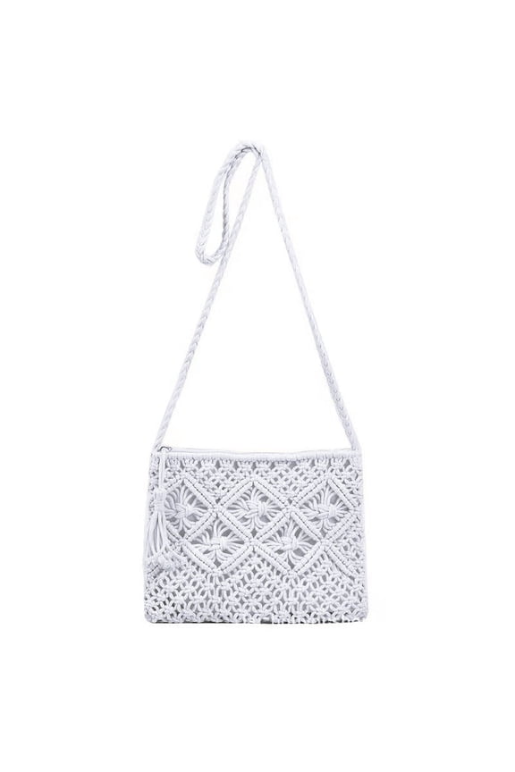Ladies Crossbody Bag Cotton Thread Woven Tassel Bag Beach Woven Straw Woven Bag