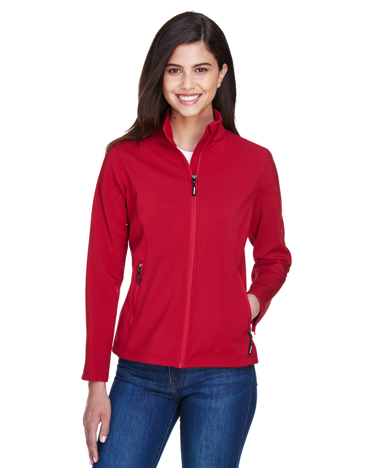 Ladies' Cruise Two-Layer Fleece Bonded Soft&nbsp;Shell Jacket - CLASSIC RED - M - image 1 of 3