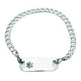 thumbnail image 1 of Ladies Curb Link Medical Alert ID Bracelet with Engraving Plate. Custom Engraved!, 1 of 2