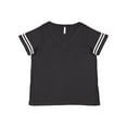 thumbnail image 1 of Ladies' Curvy Football T-Shirt - VN SMK/ BL WHT - 26-28, 1 of 2