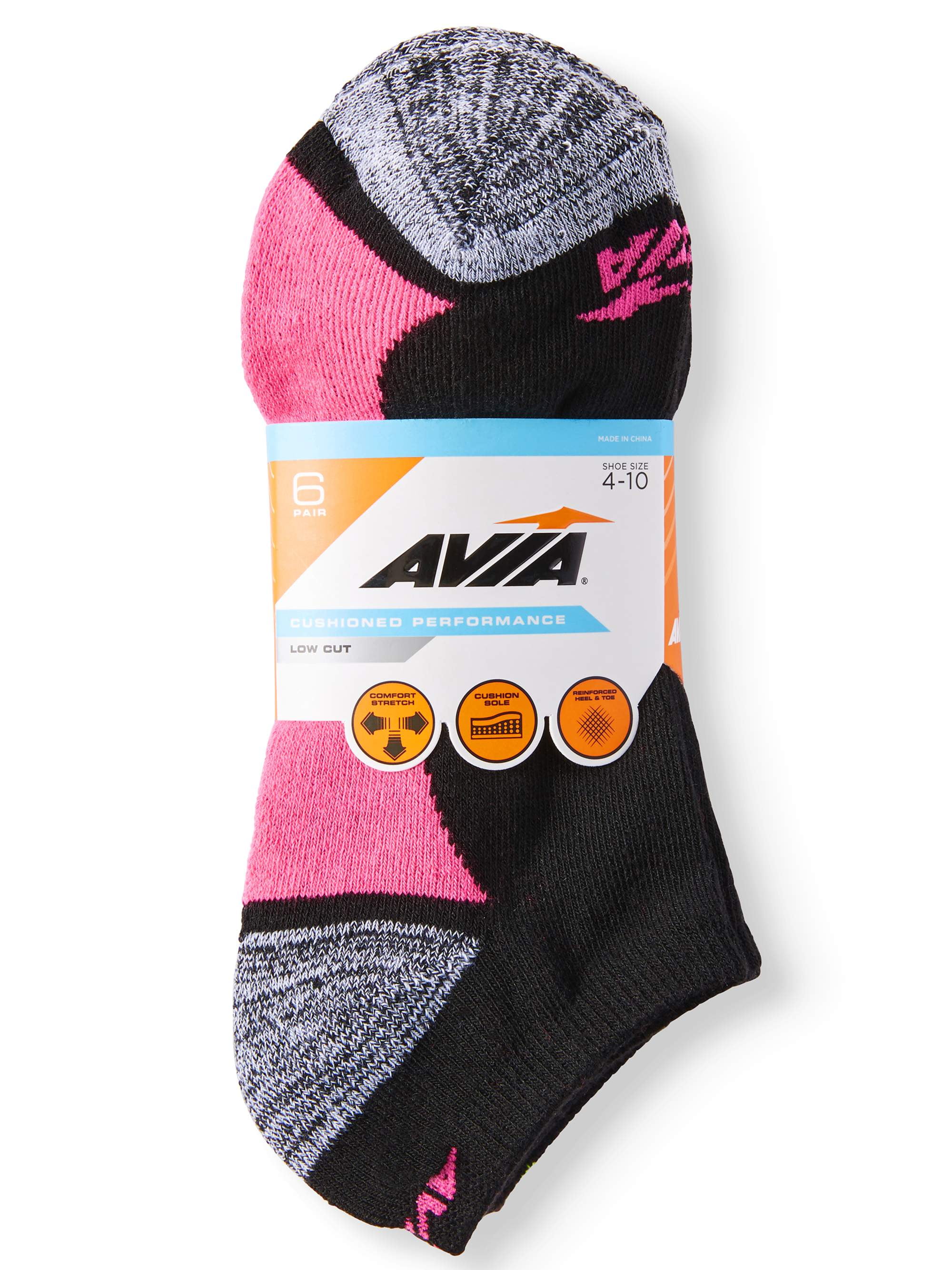 Ladies Cushioned Performance Low Cut Socks, 6 Pack - Walmart.com