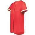 thumbnail image 1 of Augusta Sportswear 6919.408.L Ladies Cutter Plus Full Button Softball Jersey, Scarlet & White - Large, 1 of 1