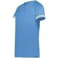 thumbnail image 1 of Augusta Sportswear 6917.293.XL Ladies Cutter Plus Henley Jersey, Columbia Blue & White - Extra Large, 1 of 1