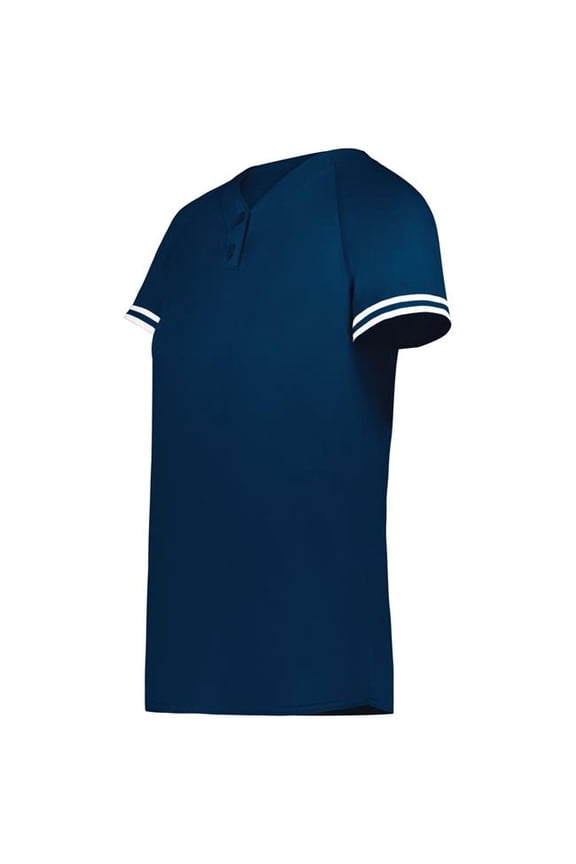 6917.301.XL Ladies Cutter Plus Henley Jersey, Navy & White - Extra Large