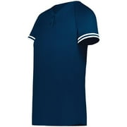 Augusta Sportswear 6917.301.XL Ladies Cutter Plus Henley Jersey, Navy & White - Extra Large
