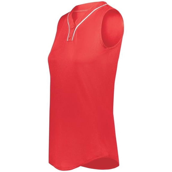 Augusta Sportswear 6913.408.XS Ladies Cutter Plus Sleeveless Jersey, Scarlet & White - Extra Small