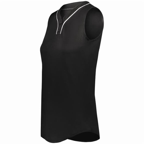 Augusta Sportswear 6913.420.2XL Ladies Cutter Plus Sleeveless Jersey, Black & White - 2XL