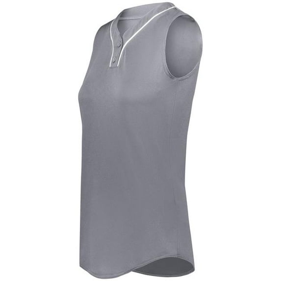 Augusta Sportswear Ladies Cutter Plus Sleeveless Jersey, Graphite & White - 2XL