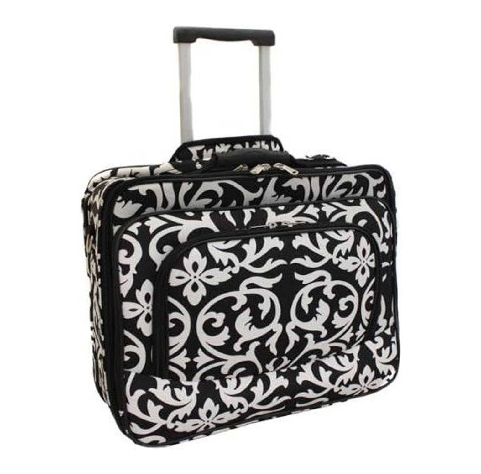 Ladies Damask Rolling Computer Laptop Bag Brief Case FITS A 13", 14