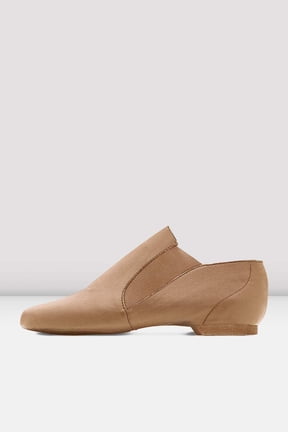 Ladies Dance Now Split Sole Leather Jazz Booties, Tan