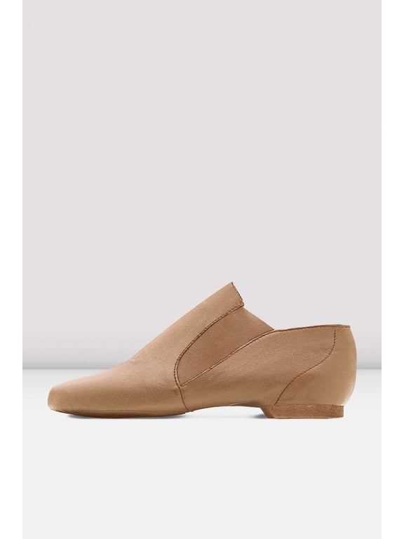 Ladies Dance Now Split Sole Leather Jazz Booties, Tan