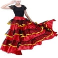 thumbnail image 1 of Ladies Dancewear Spanish Bull Dance Skirt Belly Dance Skirt Big Swing Flamenco, 1 of 5