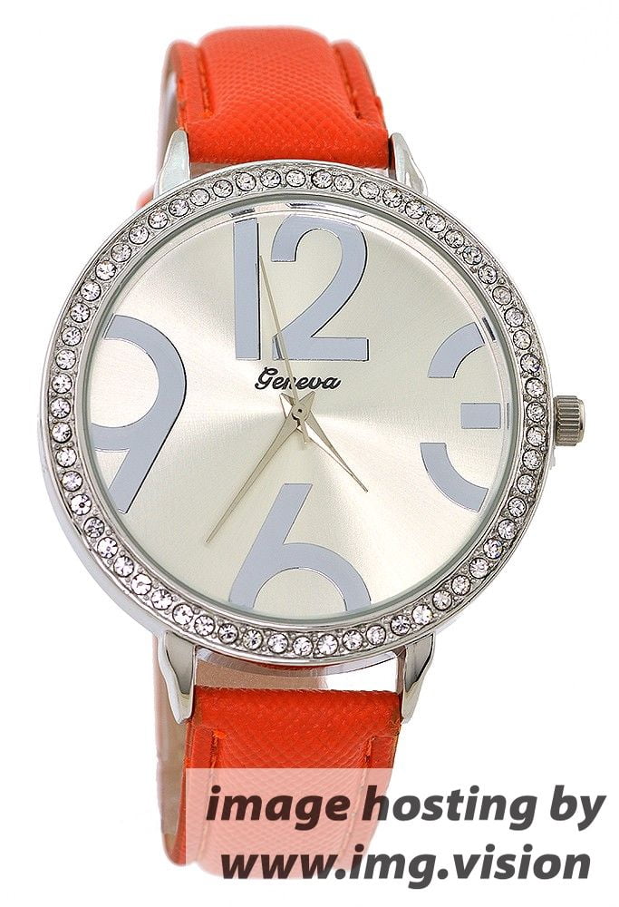 Ladies Dark Orange and Silver Tone CZ Clubbing Watch 46mm  display picture 2