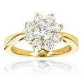 thumbnail image 1 of Ladies Diamond Cluster Rings: 14K Gold Diamond Flower Ring 1.3 Ctw (Yellow Gold Size 7.5), 1 of 3