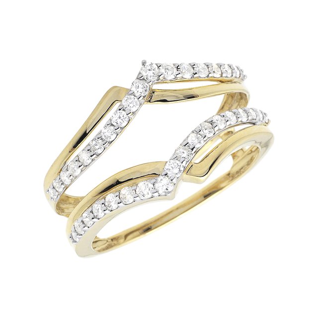 Ladies Diamond Ring Wrap Enhancer 10K Yellow Gold 0.47 Ct