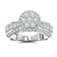 thumbnail image 1 of Ladies Diamond Rings 14K Cluster Design Natural 1.6 Ctw Diamond Ring (White Gold Size 5), 1 of 4