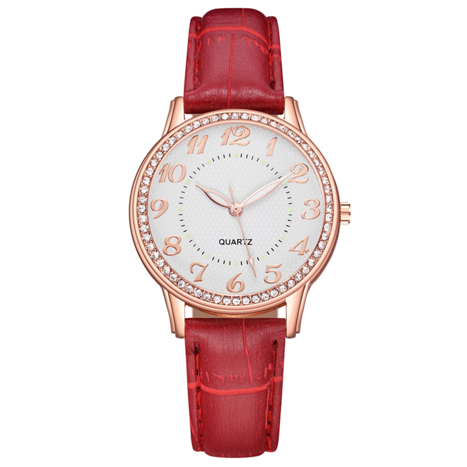 Ladies Diamond Watch Fashion Belt Watch Large Face Digital Watch for