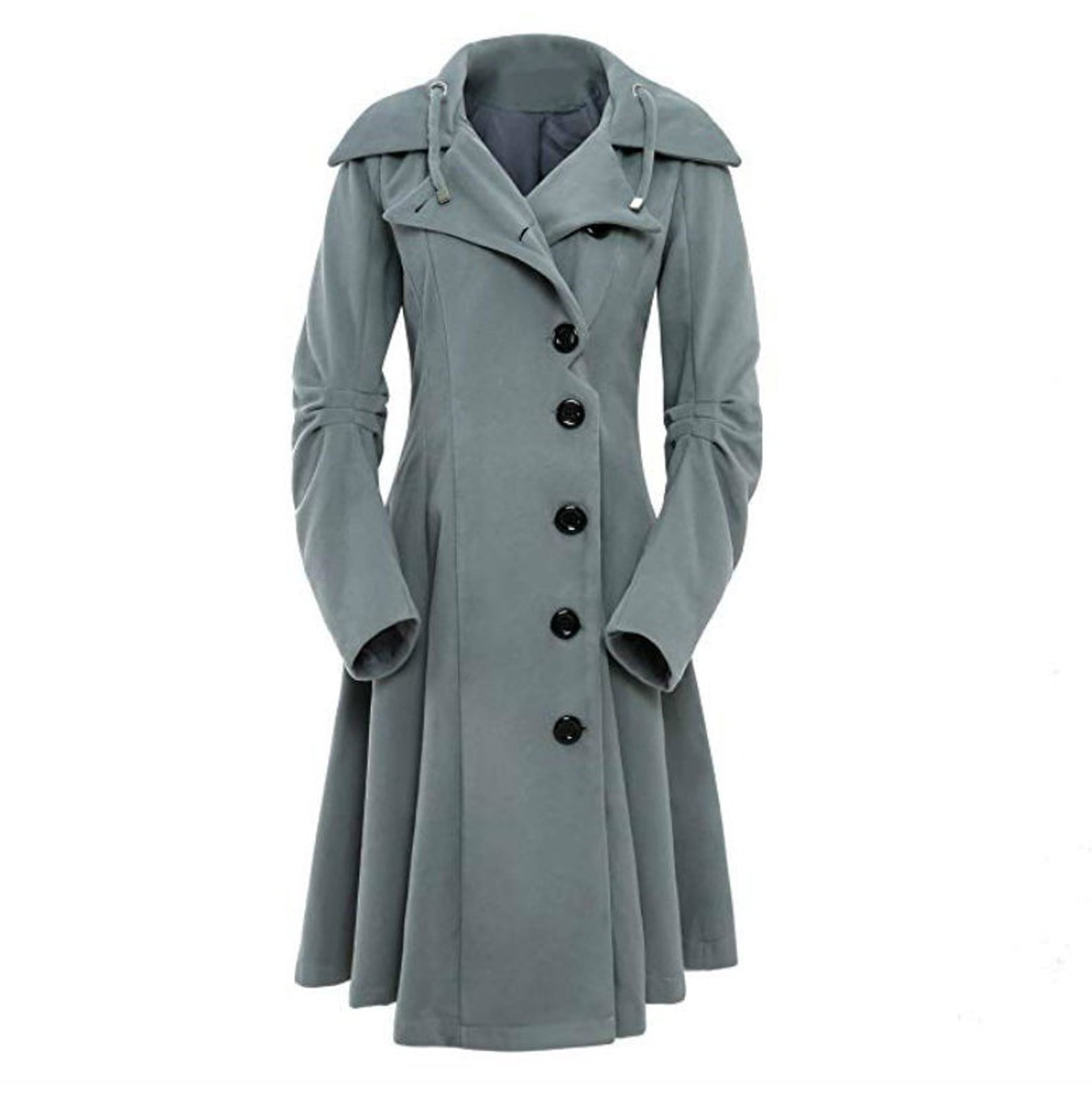 Ladies Double-Breasted Thickened Mid-Length Woolen Coat Women Faux