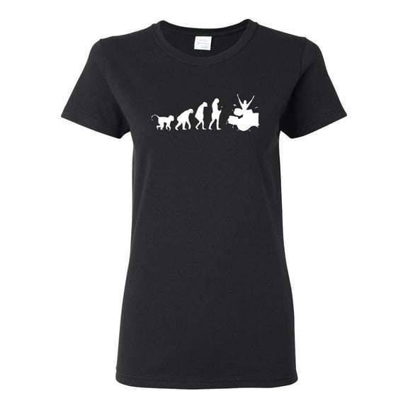 Ladies Drummer Revolution Funny T-Shirt Tee