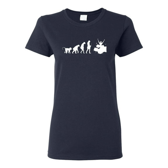 Ladies Drummer Revolution Funny T-Shirt Tee