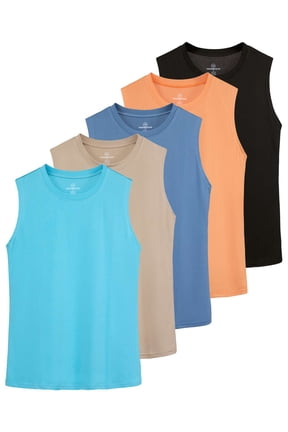 5 Pack: Women's Dry-Fit Tank Top - Racerback Sleeveless T-Shirt Athletic Workout Gym Shirt (Plus Available)