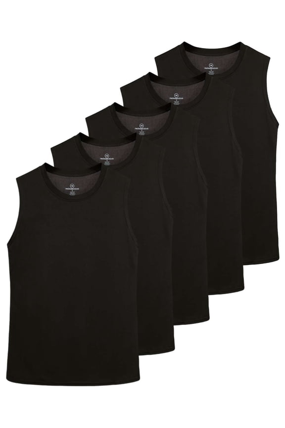 5 Pack: Women's Dry-Fit Tank Top - Racerback Sleeveless T-Shirt Athletic Workout Gym Shirt (Plus Available)