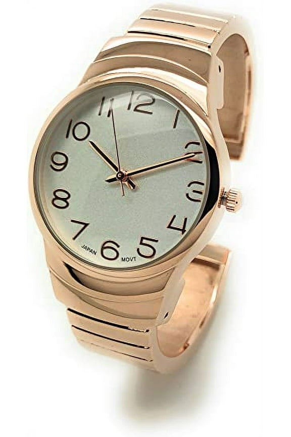 Ladies Easy Read Small Round Case Classic Bangle Cuff Women Adult Fashion Watch