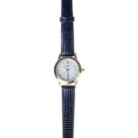 Ladies Easy Reader Watch with Black Leather Strap