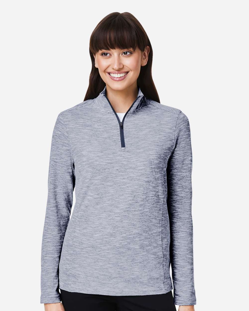 North End NE415W Women's Eclipse Jacquard Quarter-Zip Pullover