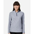 thumbnail image 1 of North End NE415W Women's Eclipse Jacquard Quarter-Zip Pullover-Classic Navy Heather-M, 1 of 6