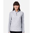 thumbnail image 1 of North End NE415W Women's Eclipse Jacquard Quarter-Zip Pullover-PLATINUM HEATHER-M, 1 of 6