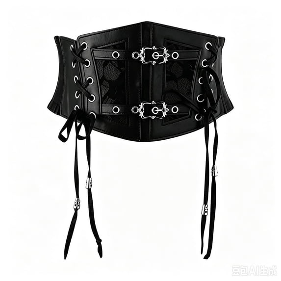 Ladies Elastic Corset Belt Sides Lace-up Underbust Wide Belts for Women Vintage Dresses