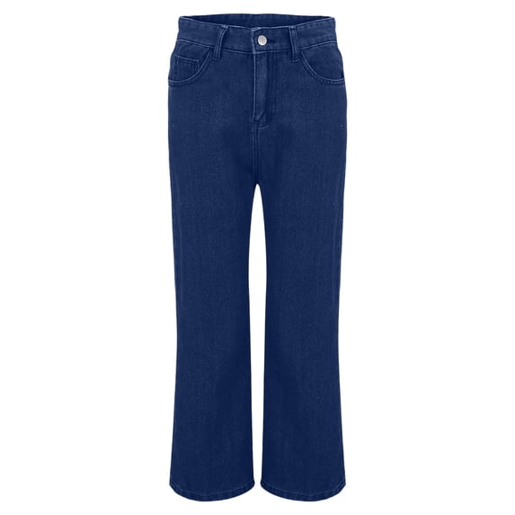 Idoravan womens jeans bootcut Ladies' Elastic Wide Leg High Waist Versatile Loose Straight Leg Jeans