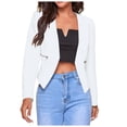 thumbnail image 1 of Ladies Elegant Casual Solid Color Zipper Pockets Suit Thin Jacket, 1 of 6