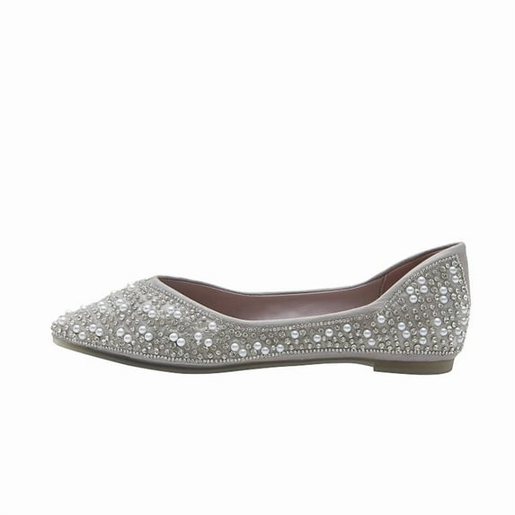 Ladies' Elegant Evening Flats, Rhinestone Detail, Comfortable Slip-ons
