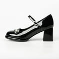 thumbnail image 1 of Ladies' Elegant Mary Jane Pumps, Rhinestone Accent, Chunky Heel, 1 of 14